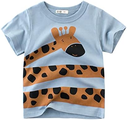Тениски с къс ръкав и Кръгло деколте с Мультяшными Животни за най-Малките Момчета и Момичета, Блузи, Тениски, Дрехи за