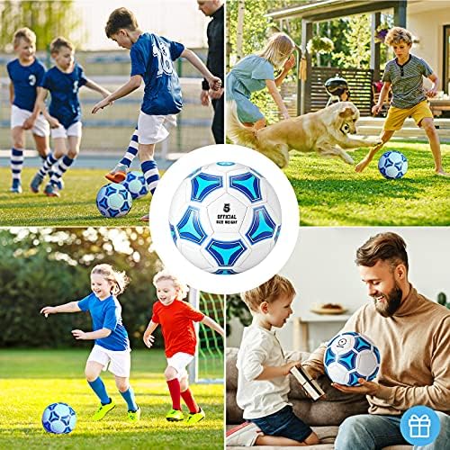 Размер на футболна топка STEEFAN 3/4/5 за игри за деца на открито, Футболни принадлежности за промяна на цвят с мрежа