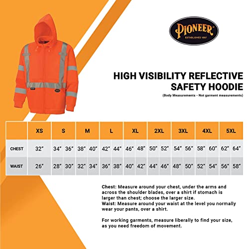 Защитно hoody Pioneer с висока видимост – Светоотражающая hoody Hi Vis, с цип, джобове - Руно от полиестер – Оранжево,