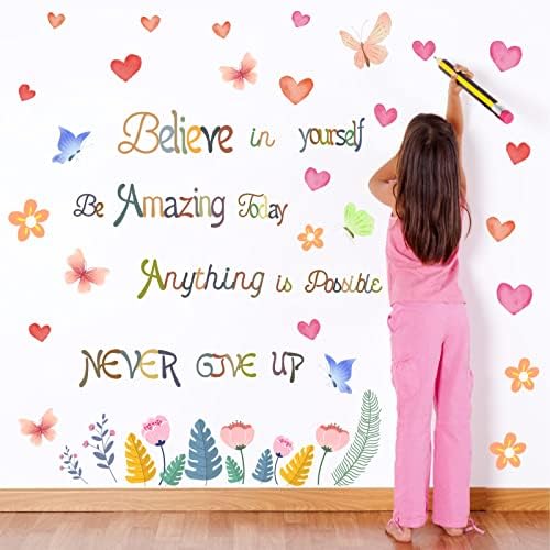 Вдъхновяващи цветни Стикери за стена, Мотивационни Цитати, Стикери За Стена, Декорация на стените в детската стая, Вярвай