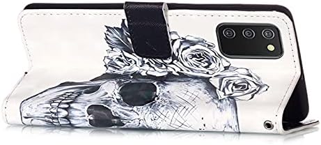 Asdsinfor Samsung Galaxy A03S Чанта-портфейл 3D Премия от изкуствена кожа с [картодържателя] [Стойка] [Каишка на китката]