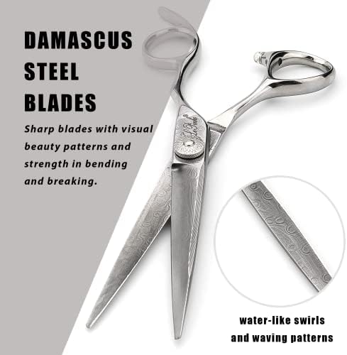 Ножици за Подстригване от Дамасской стомана Премиум-клас LePinko, Ножици за Текстуриране на Косата 6,0-Инчов ниво Master