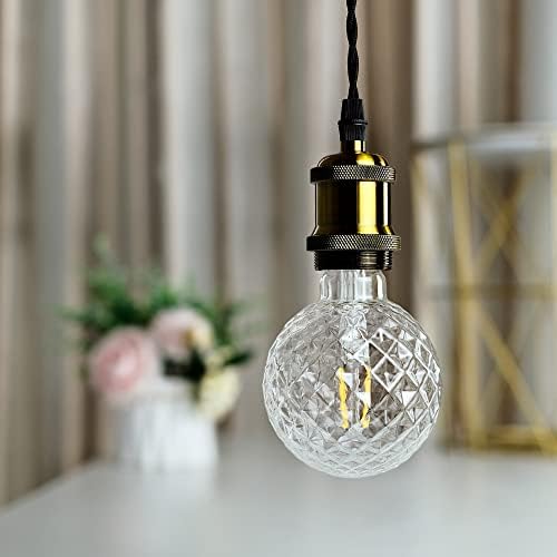Лампи TIANFAN Edison 2700K Реколта Led лампа 4 W, Без да регулирате яркостта, Специална Декоративна Крушка E26 110-130 В (Кристал)