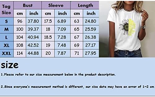 Космическа Дрехи Дамски Лятна Тениска с Подсолнухом Плюс Размера на Свободна Блуза, Блузи За Момичета Обикновена Тениска