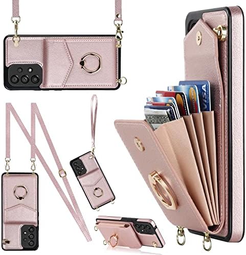 Калъф за носене в чантата си XueXiang за телефон, калъф-чанта през рамо Samsung Galaxy а a53 5G, Защитен калъф с блокиране