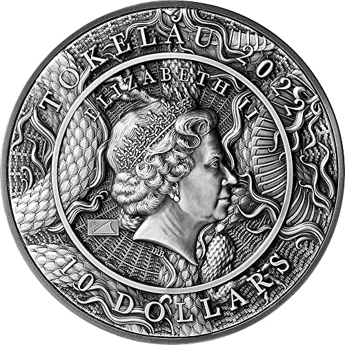 2022 DE Модерна Възпоменателна монета PowerCoin Китайски Дракон и Тигър 2 Грама Сребърна монета 10$ Токелау 2022 Антични