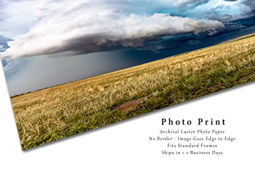 Снимка на буря, Принт (без рамка), Изображението на гръмотевична буря Supercell над Откритата Прерией в Пролетния ден