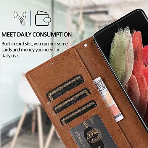Калъф за Samsung Galaxy S23/S23 Plus/S23 Ultra, една Чанта-портфейл от изкуствена кожа с държач за карти, Подложки за