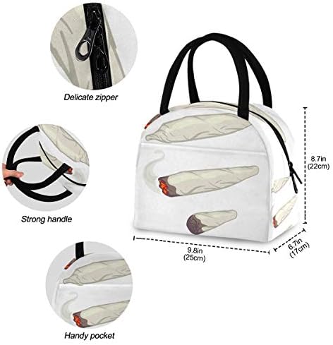 Случайна чанта за обяд Дамски - Марихуаната Joint Големи Запечатани Торби за Обяд с плечевыми ремъци за работа Дете