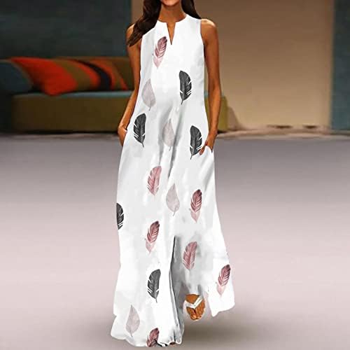 FQZWONG Летни Рокли за Жените 2023 Ежедневни Вечерни Модни Клубни Дълги Sundresses Дамски Макси Секси Плажни Дрехи за