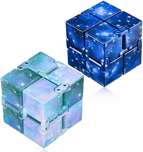 Anubis 2Pc Infinity Cube - Комплект Зарчета за облекчаване на тревожност, стрес, Играчки-Неспокойни за деца с ADHD, при унищожаването Време, Галактика, Космос за деца и възрастни