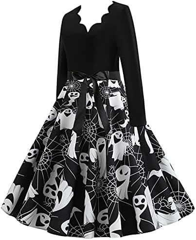 Коктейлни рокли за жени на 1950-те години, Винтажное Рокля за Абитуриентски бал в стил Рок, Рокля за Парти на Хелоуин/Коледа,
