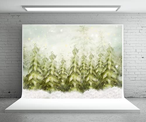 20x10ft Коледно Дърво фонове Коледна Страна на Чудесата Фон Снежинка Сцена за Фотосесия Подпори за Деца от Новородено