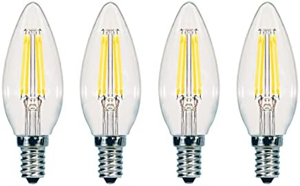 Декоративна Led лампа с нажежаема жичка Satco S9961/04 C11, работа на смени, 60 W, 5,5 W, 3000 До, 4 бр. в опаковка