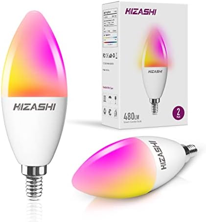 Умна лампа-канделябр Hizashi, интелигентни електрически крушки-полилей с мощност 60 W, 480ЛМ, интелигентни електрически