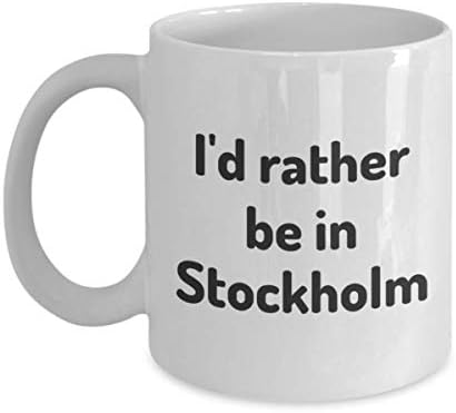 Аз бих Предпочел Да е В Стокхолм, Чаша Чай, Подарък Пътник, Колега, Приятел, Швеция, Чаша за пътуване, Подарък